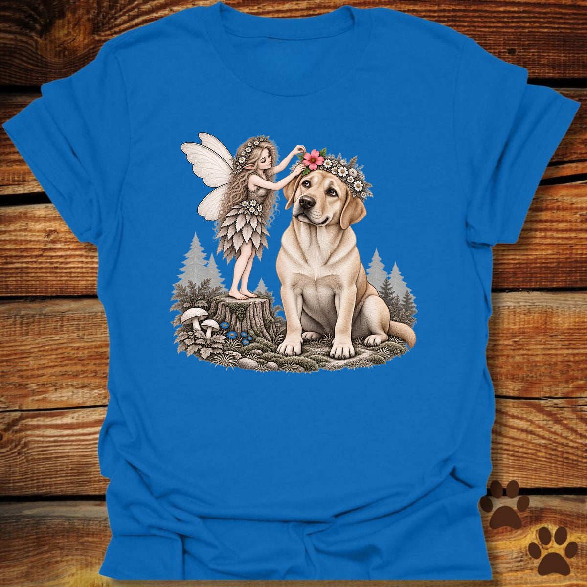 Yellow Lab Fairy Flower Crown T-Shirt