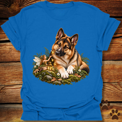 German Shepherd and Fairy Fireflies T-Shirt