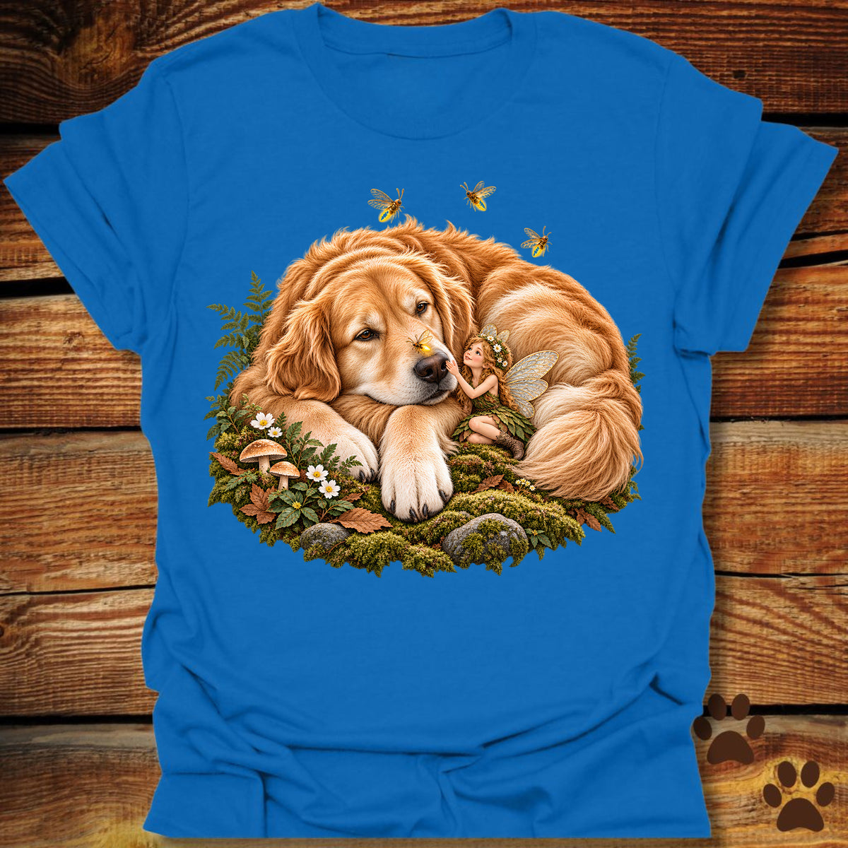 Golden Retriever and Fairy Fireflies T-Shirt