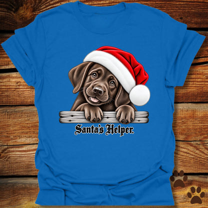 Santa’s Helper Chocolate Labrador T-Shirt