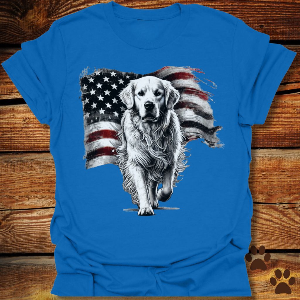 Golden Retriever American Flag Shirt