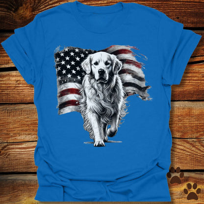 Golden Retriever American Flag Shirt