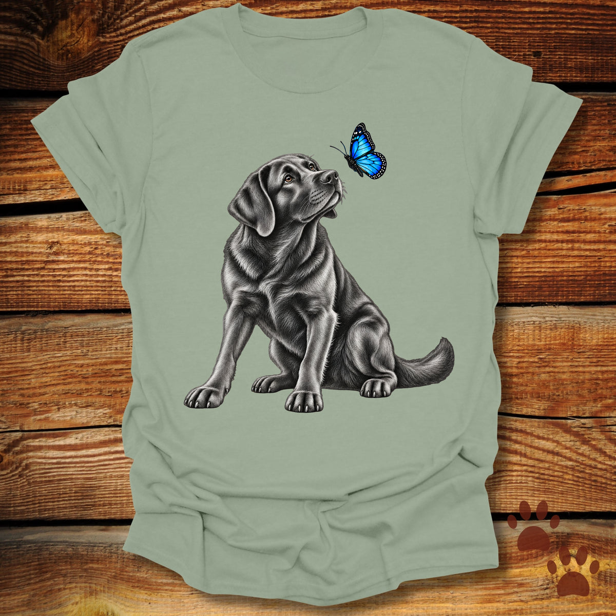 Black Labrador Retriever Butterfly T-Shirt