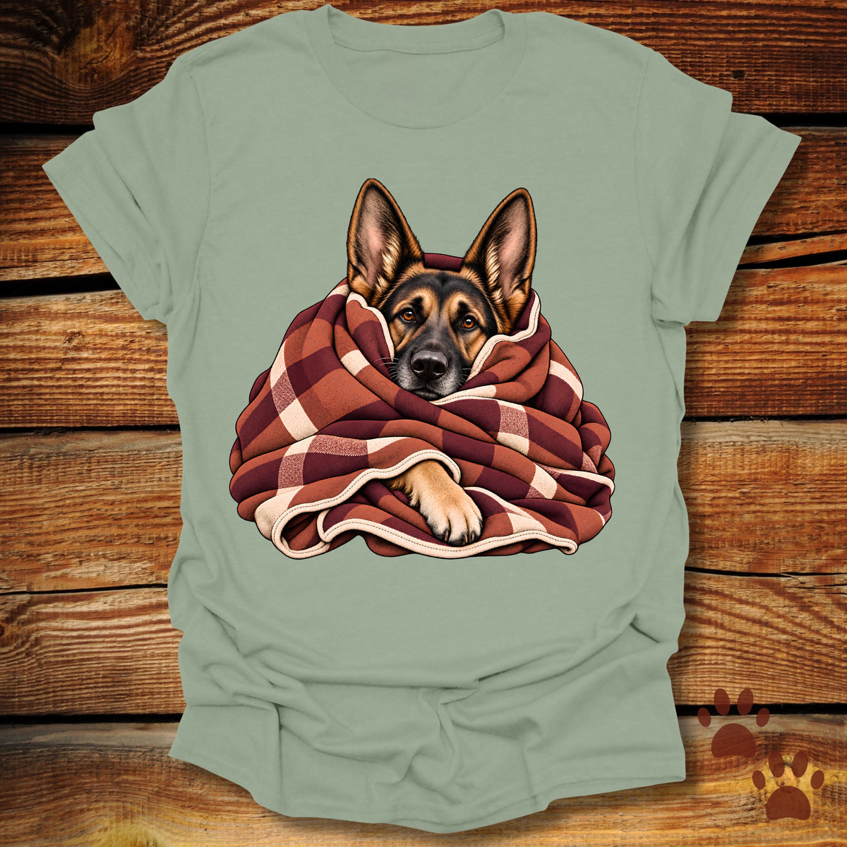 German Shepherd Blanket Burrito T-Shirt