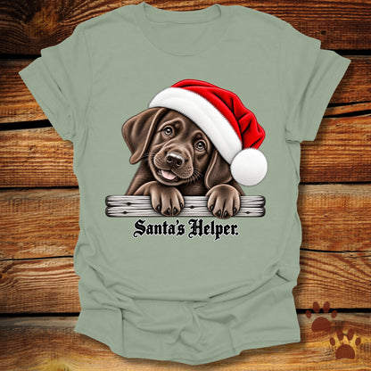 Santa’s Helper Chocolate Labrador T-Shirt
