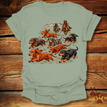 Western Wiener Dog Stampede T-Shirt