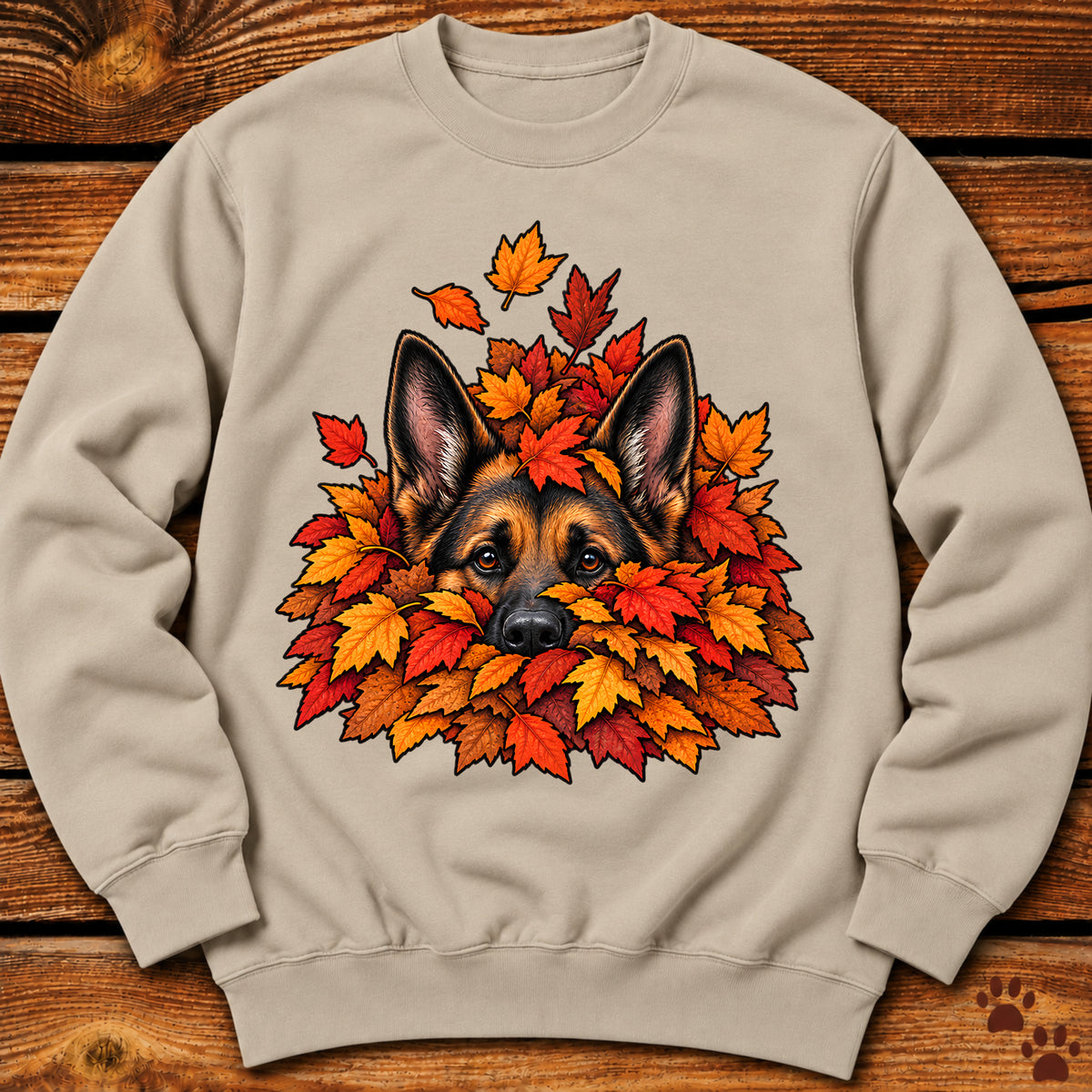 German Shepherd Leaf Pile Crewneck