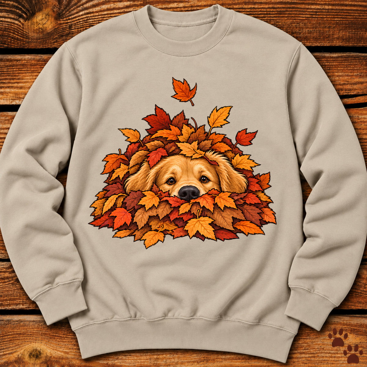 Golden Retriever Leaf Pile Crewneck