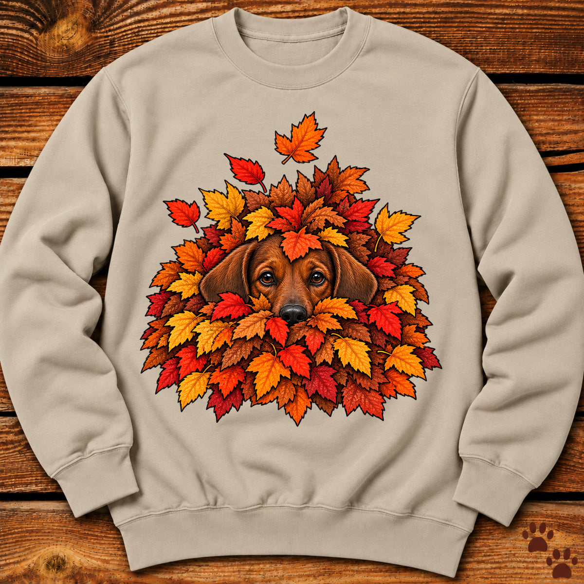 Dachshund Leaf Pile Crewneck