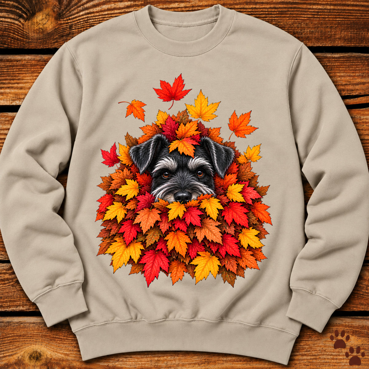 Schnauzer Leaf Pile Crewneck