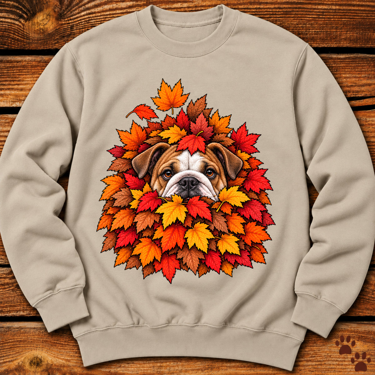 Bulldog Leaf Pile Crewneck
