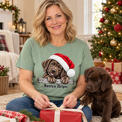 Santa’s Helper Chocolate Labrador T-Shirt