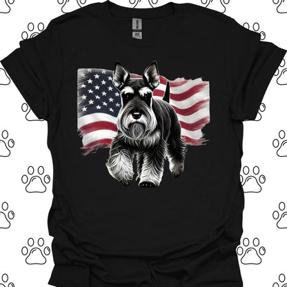 Schnauzer Patriotic American Flag T-Shirt