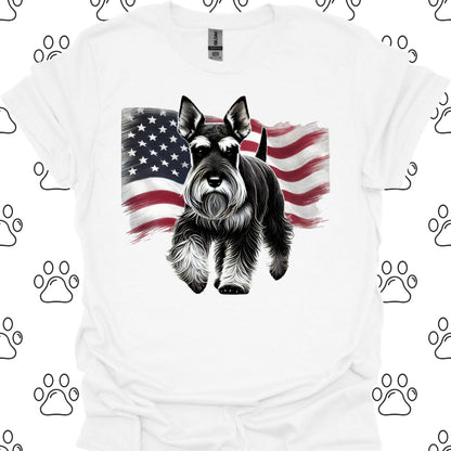 Schnauzer Patriotic American Flag T-Shirt