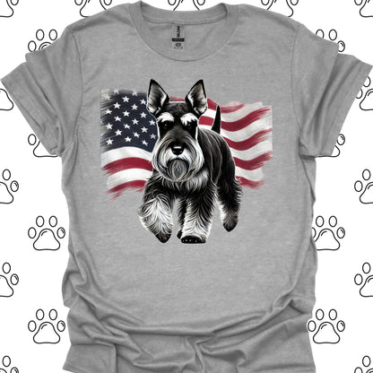 Schnauzer Patriotic American Flag T-Shirt