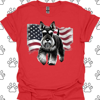 Schnauzer Patriotic American Flag T-Shirt