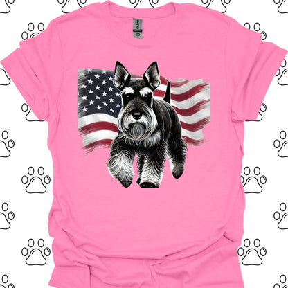 Schnauzer Patriotic American Flag T-Shirt