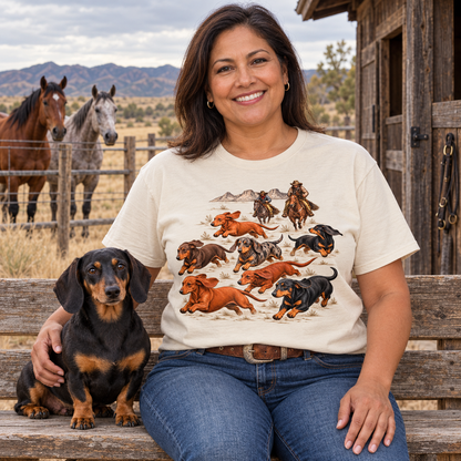Western Wiener Dog Stampede T-Shirt