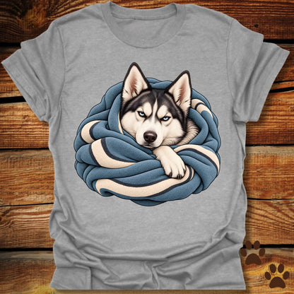 Husky Blanket Burrito T-Shirt
