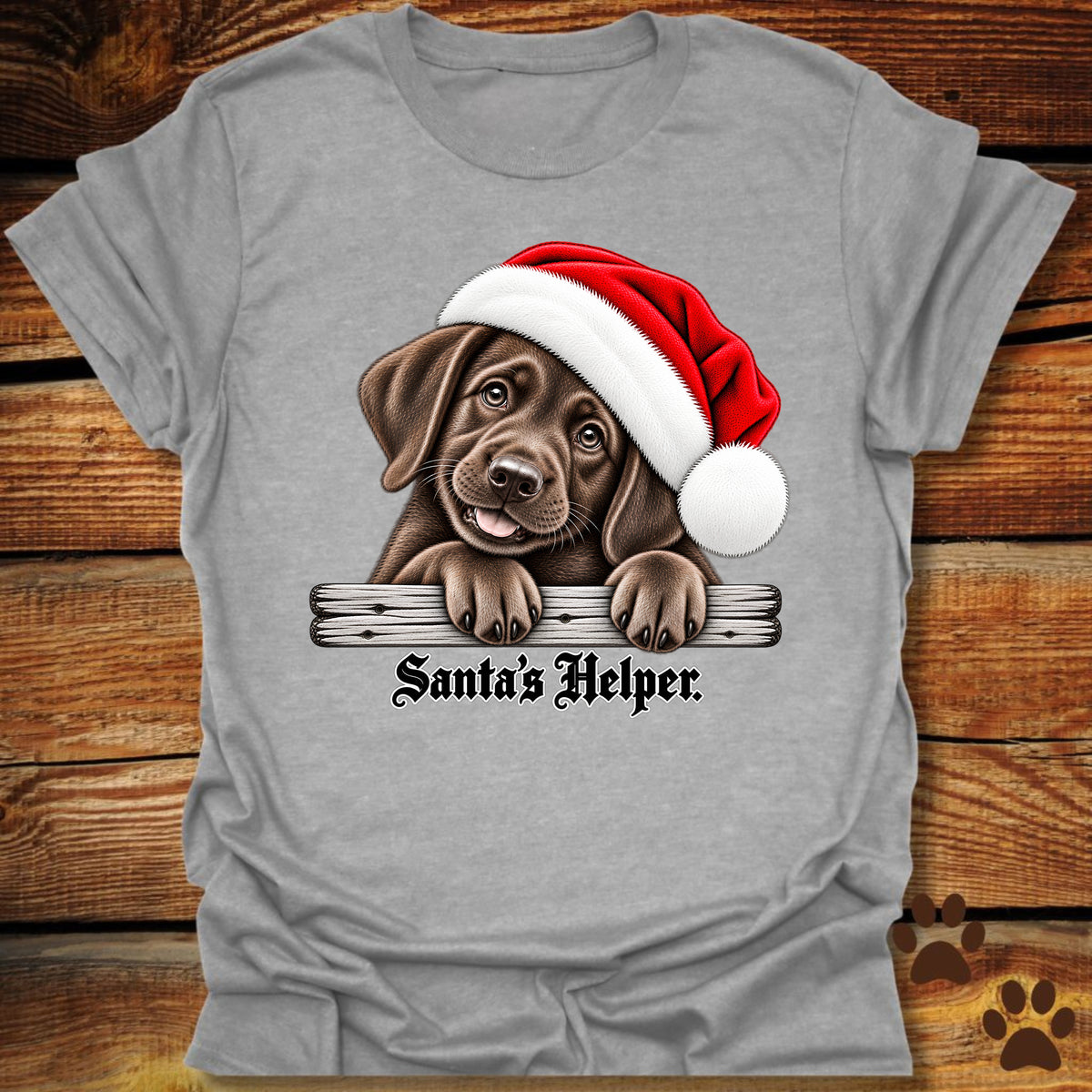 Santa’s Helper Chocolate Labrador T-Shirt