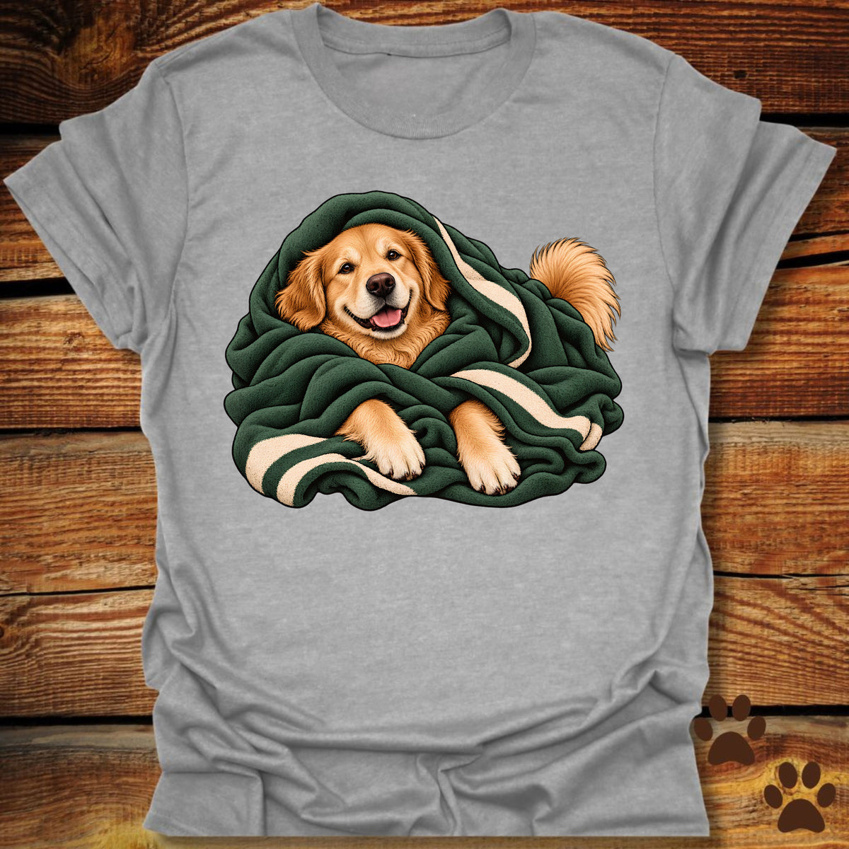Golden Retriever Blanket Burrito T-Shirt