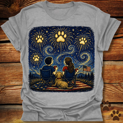 Starry Night Fireworks T-Shirt