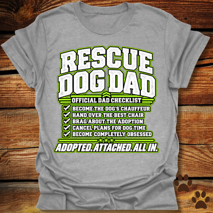 Rescue Dog Dad: Official Dad Checklist T-Shirt