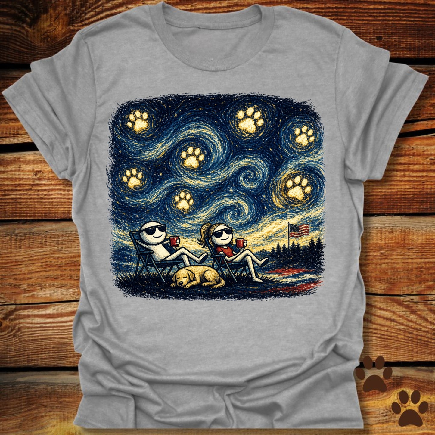 Starry Night Patriotic Chill T-Shirt