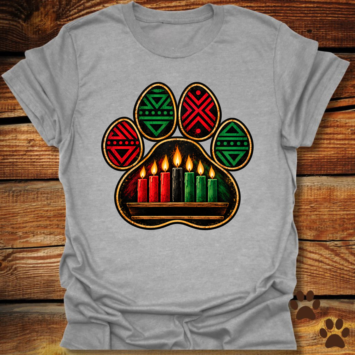 Kwanzaa Paw Print T-Shirt
