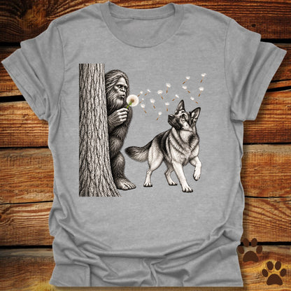 Bigfoot German Shepherd Dandelion T-Shirt