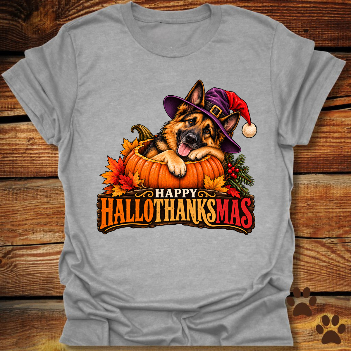 Happy Hallothanksmas German Shepherd T-Shirt