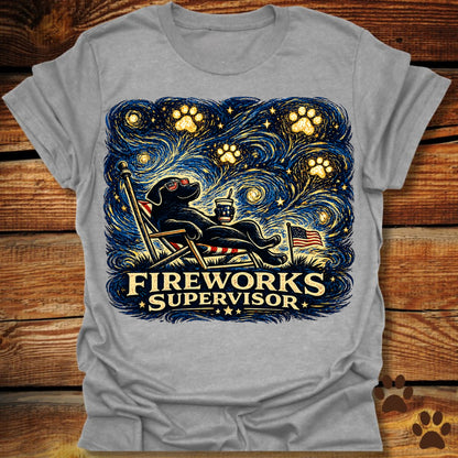 Starry Night Fireworks Supervisor T-Shirt