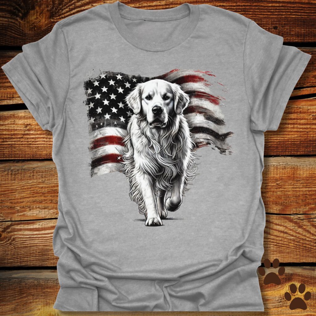 Golden Retriever American Flag Shirt