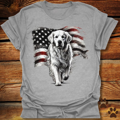 Golden Retriever American Flag Shirt