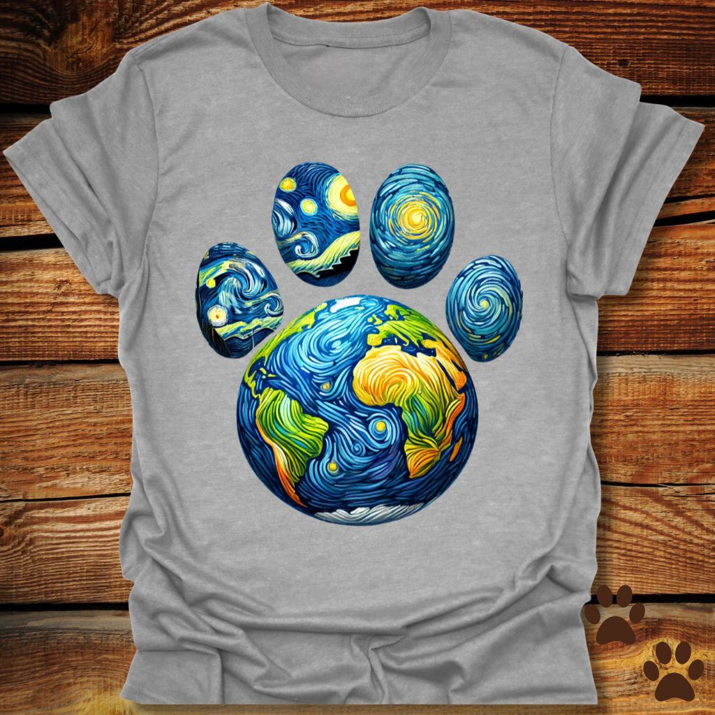 Starry Paw Van Gogh Earth Shirt