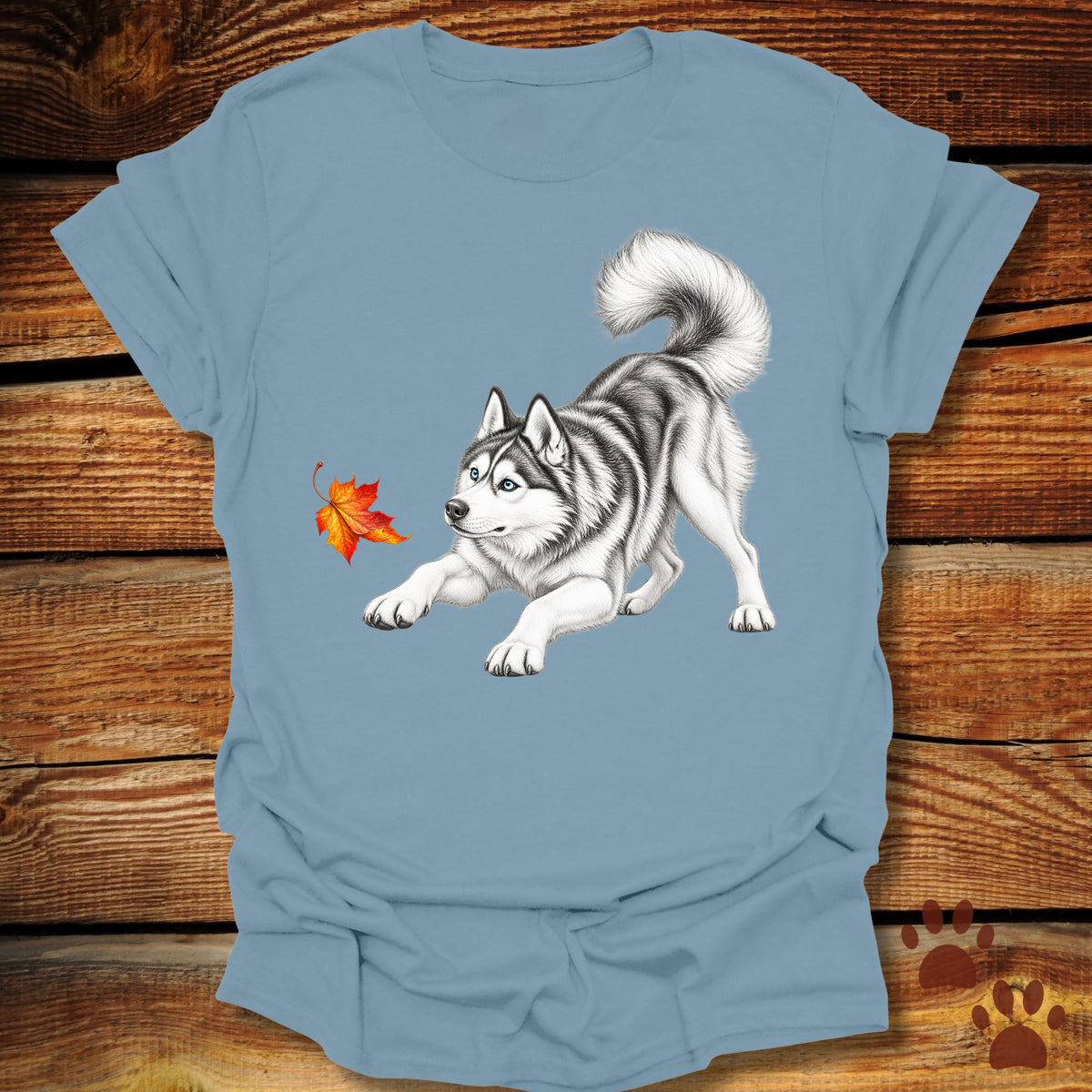 Siberian Husky Fall Leaf T-Shirt