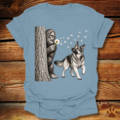 Bigfoot German Shepherd Dandelion T-Shirt