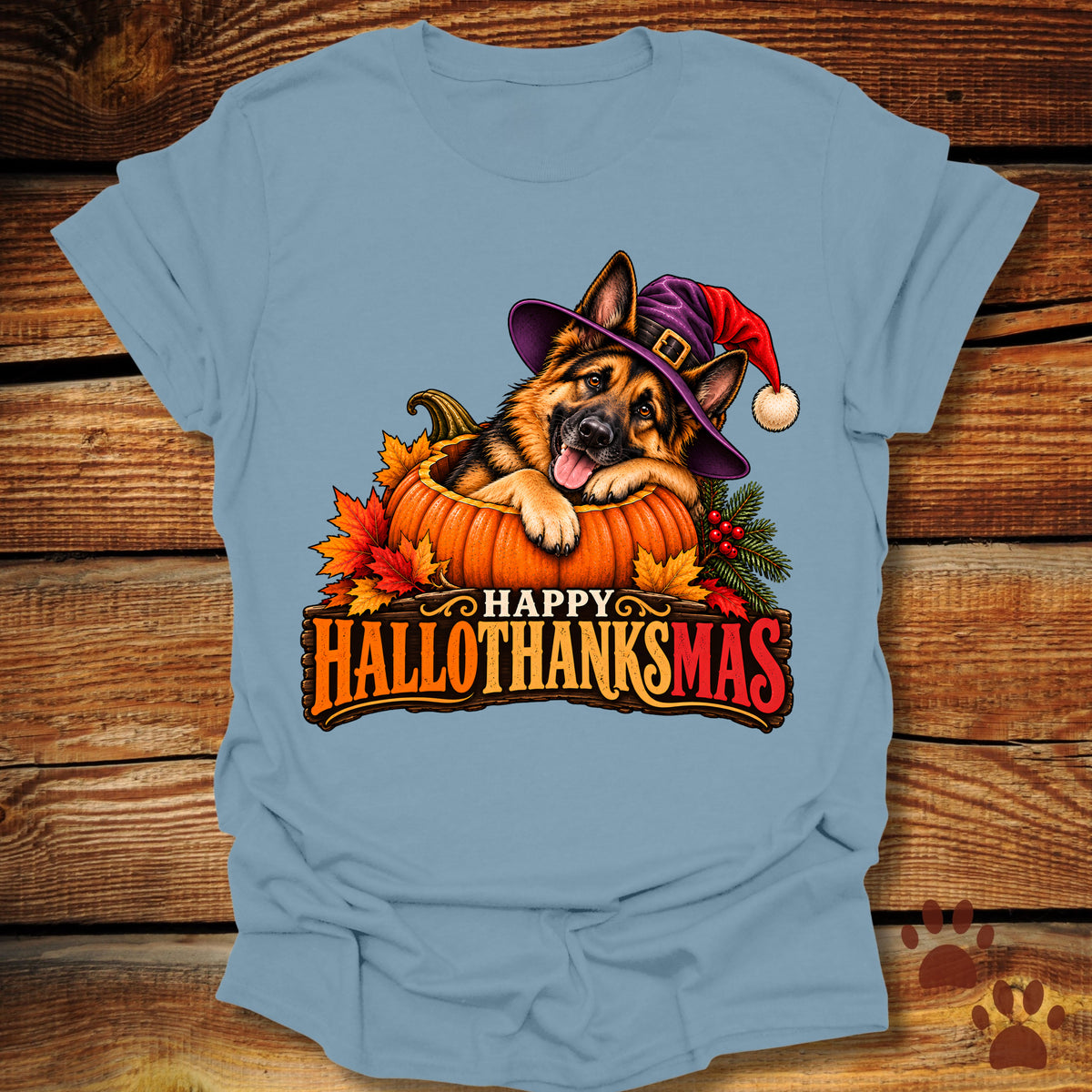 Happy Hallothanksmas German Shepherd T-Shirt
