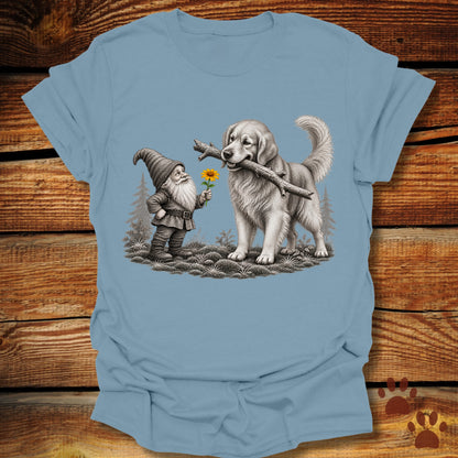 Gnome and Golden Retriever T-Shirt
