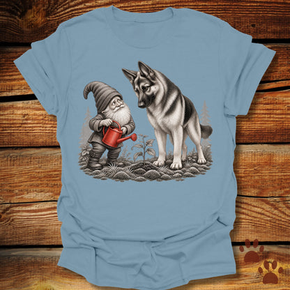 Garden Gnome and German Shepherd T-Shirt