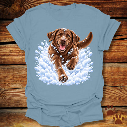 Chocolate Labrador Snow Day T-Shirt - Front & Back Print