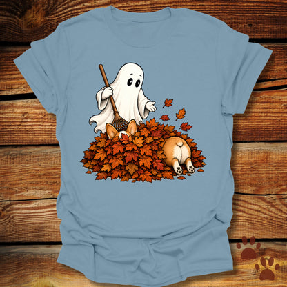 Corgi Leaf Pile T-Shirt