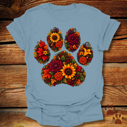 Autumn Floral Paw T-Shirt