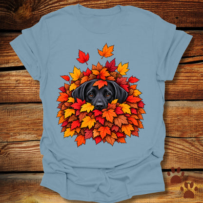 Labrador Retriever Leaf Pile T-Shirt - Front & Back Print