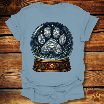 Dog Paw Snow Globe T-Shirt