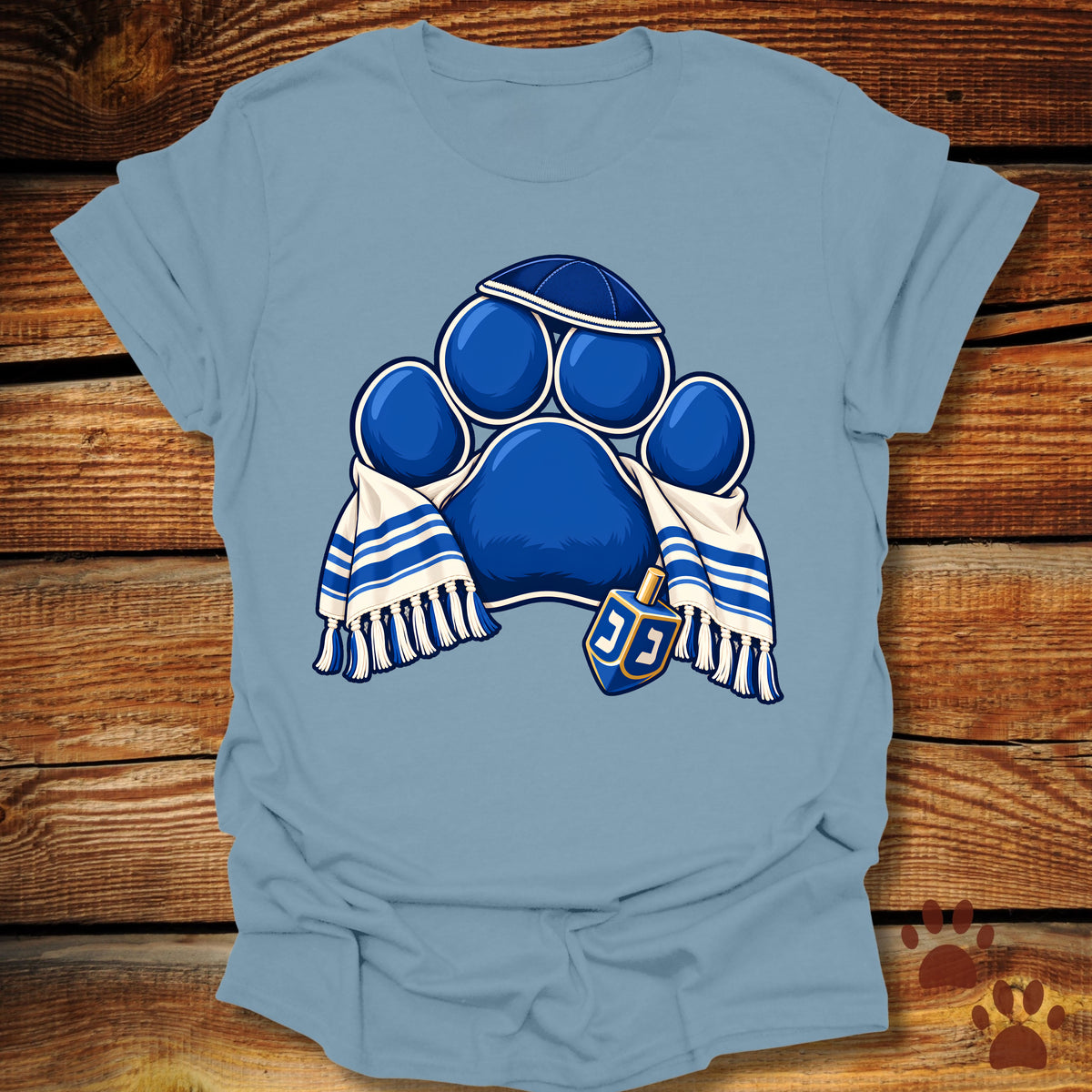 Hanukkah Paw Print Dreidel T-Shirt