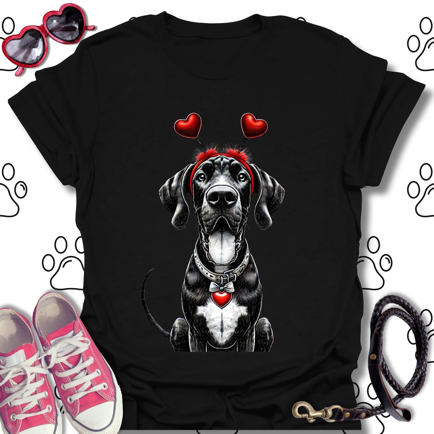 Great Dane Valentine Dog T-Shirt