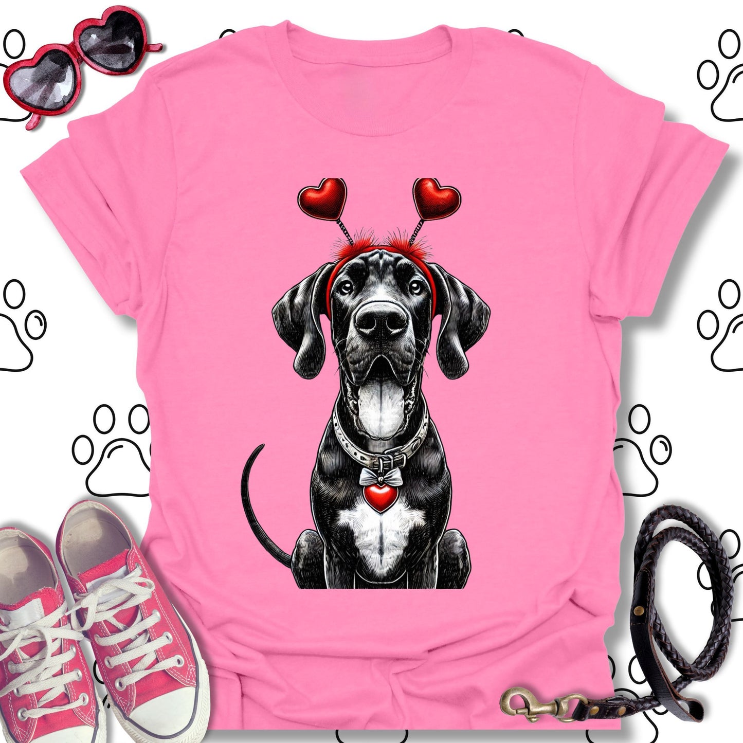 Great Dane Valentine Dog T-Shirt