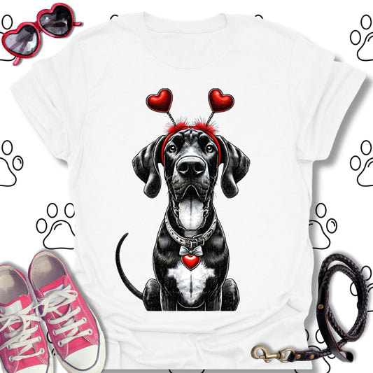 Great Dane Valentine Dog T-Shirt