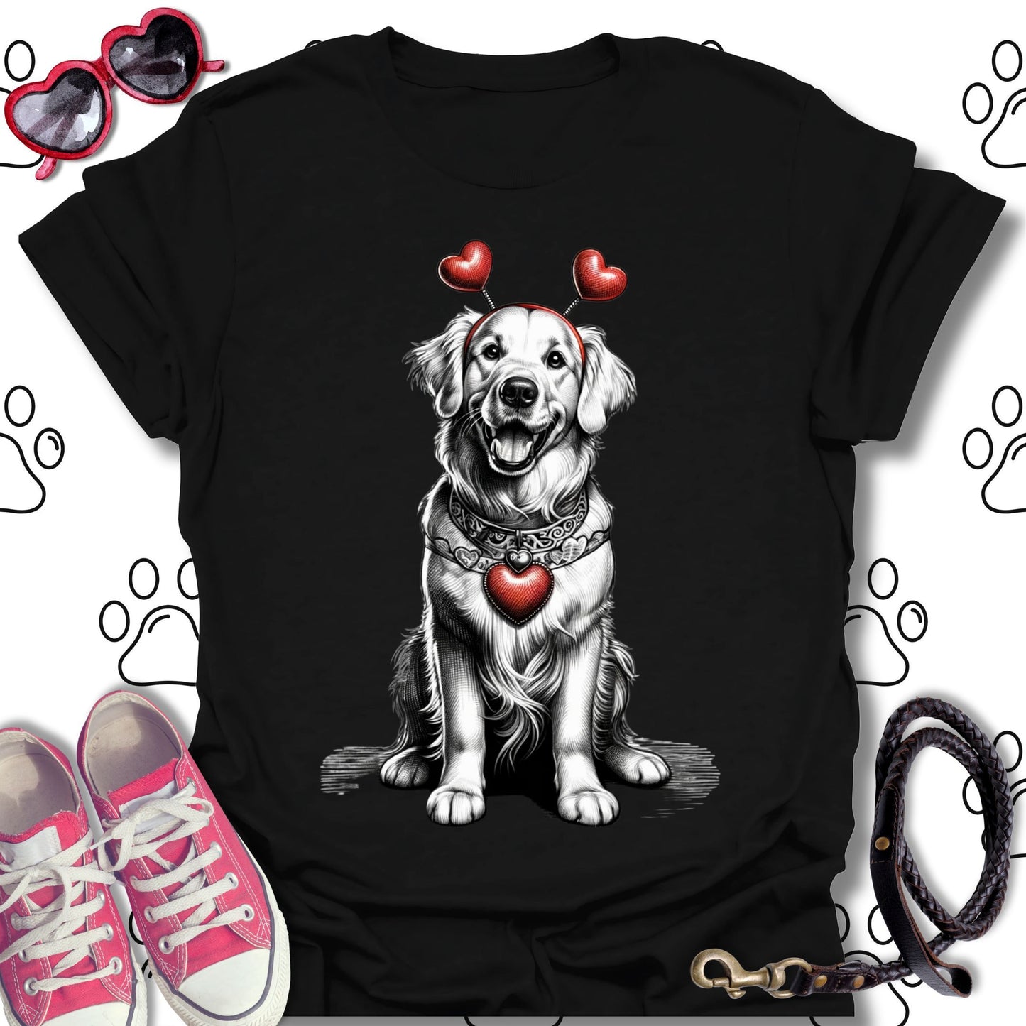 Golden Retriever Valentine's Day T-Shirt